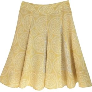 ANN TAYLOR LOFT Yellow/White Skirt